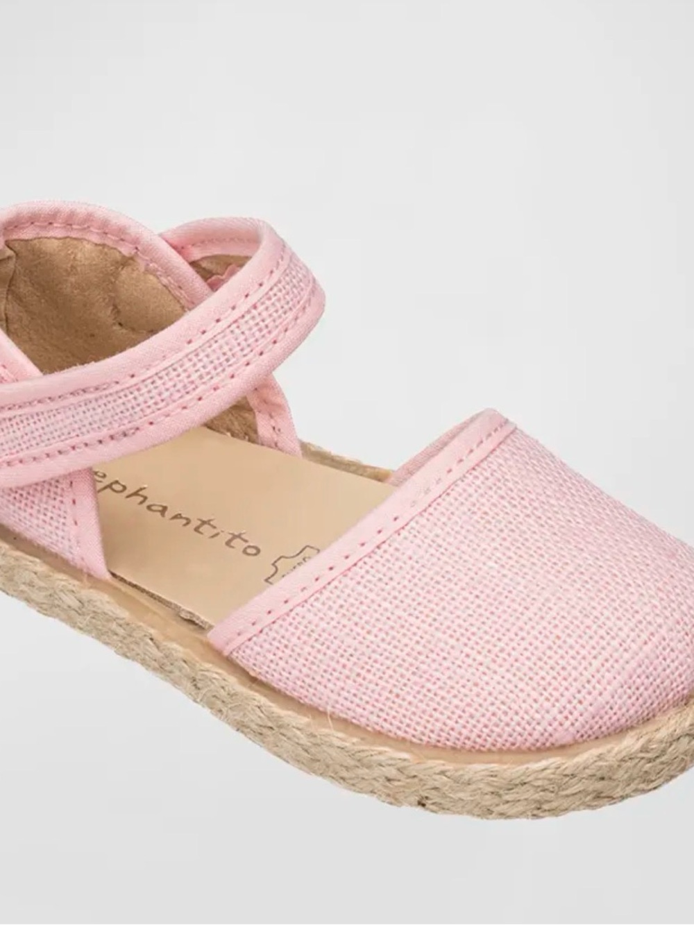 Elephantito Pink Canvas Espadrille with Ankle Strap